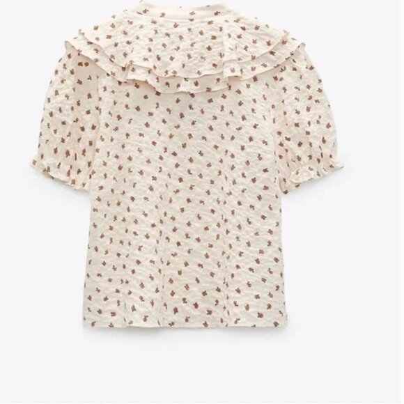 Zara Floral Print Ruffled Blouse, Size Small NEW WITH TAG! - Picture 7 of 7